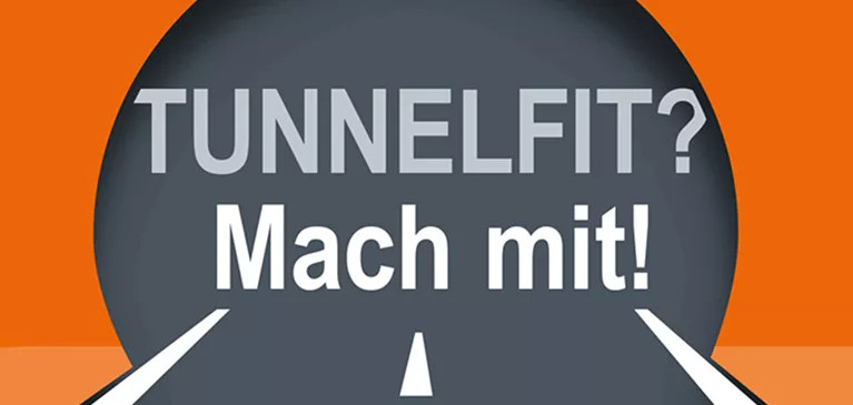 Plakat mit Text: "Tunnelfit? Mach mit!"