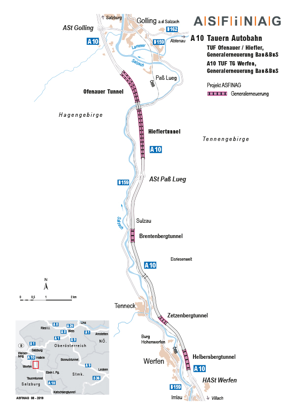 A 10 Tauern Autobahn Tunnelerneuerung Golling Werfen | ASFINAG