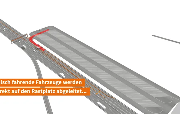 Falsch fahrende Fahrzeuge werden von der A 13 ausgeleitet