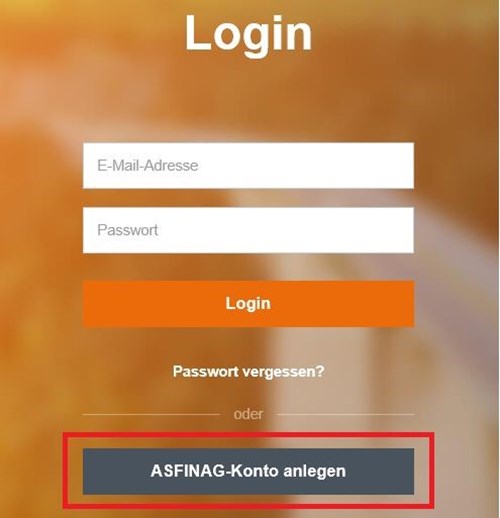 ASFIANG Mautshop Login bzw. Konto anlegen