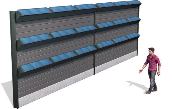 Grafik Photovoltaik auf Lärmschutzwänden